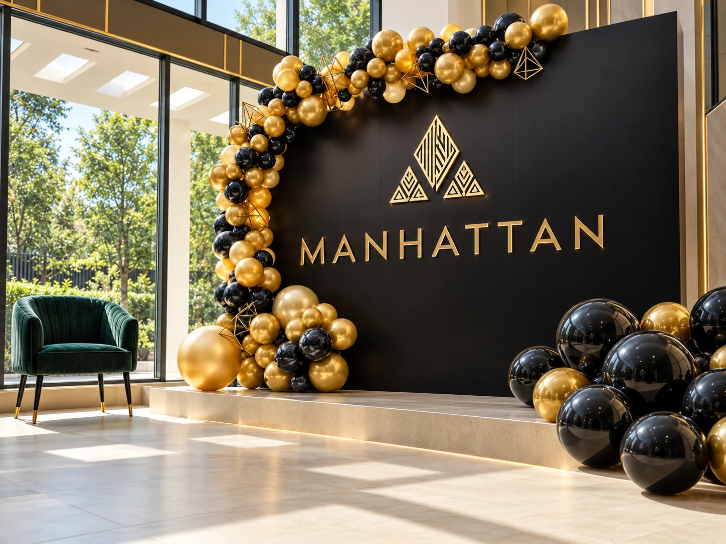 Фотозона с композицией из шаров для Manhattan